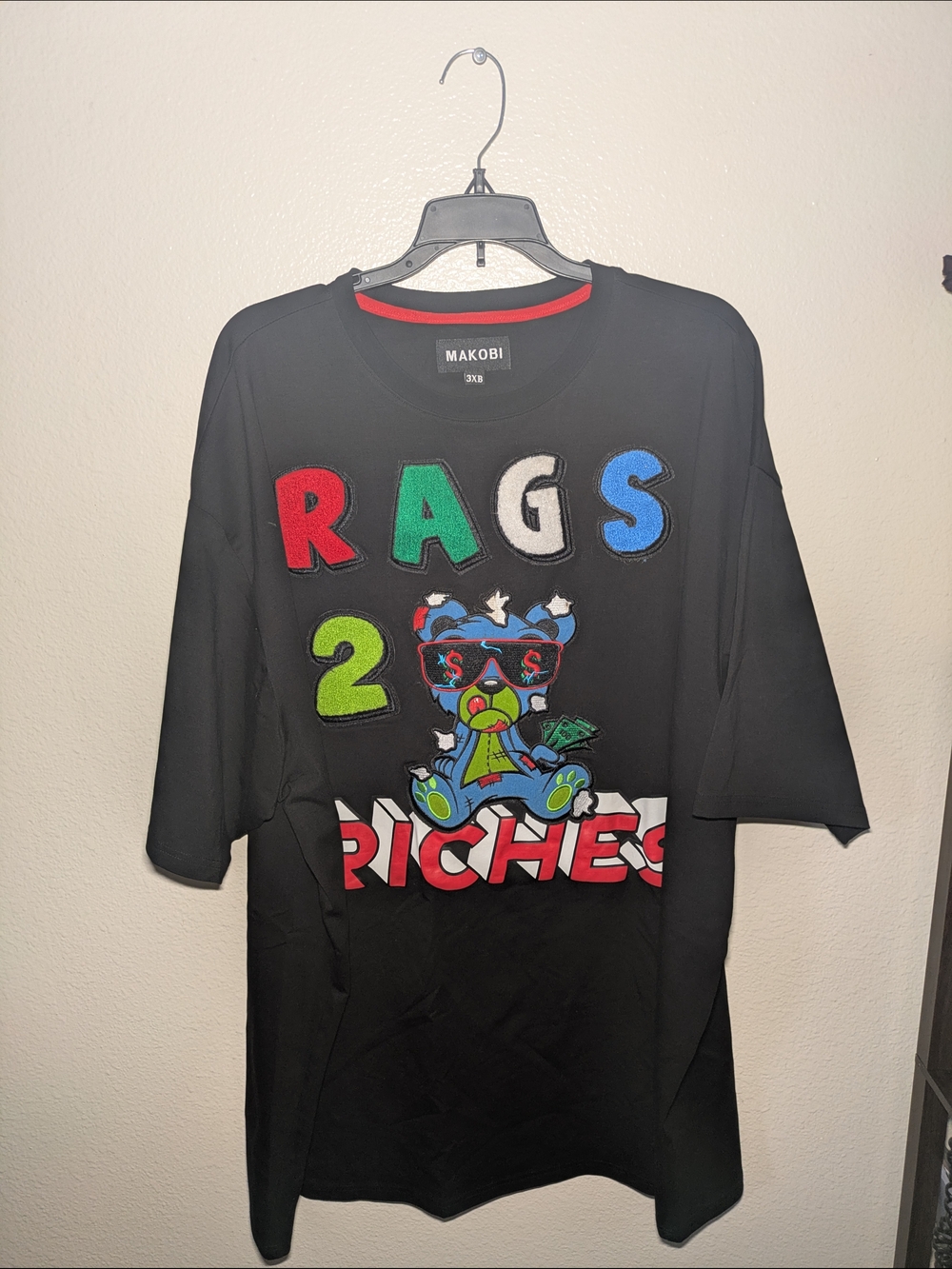 Makobi Rags 2 Riches Graphic Tee - Black Men Sz 3XL
